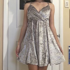 silver velvet dress